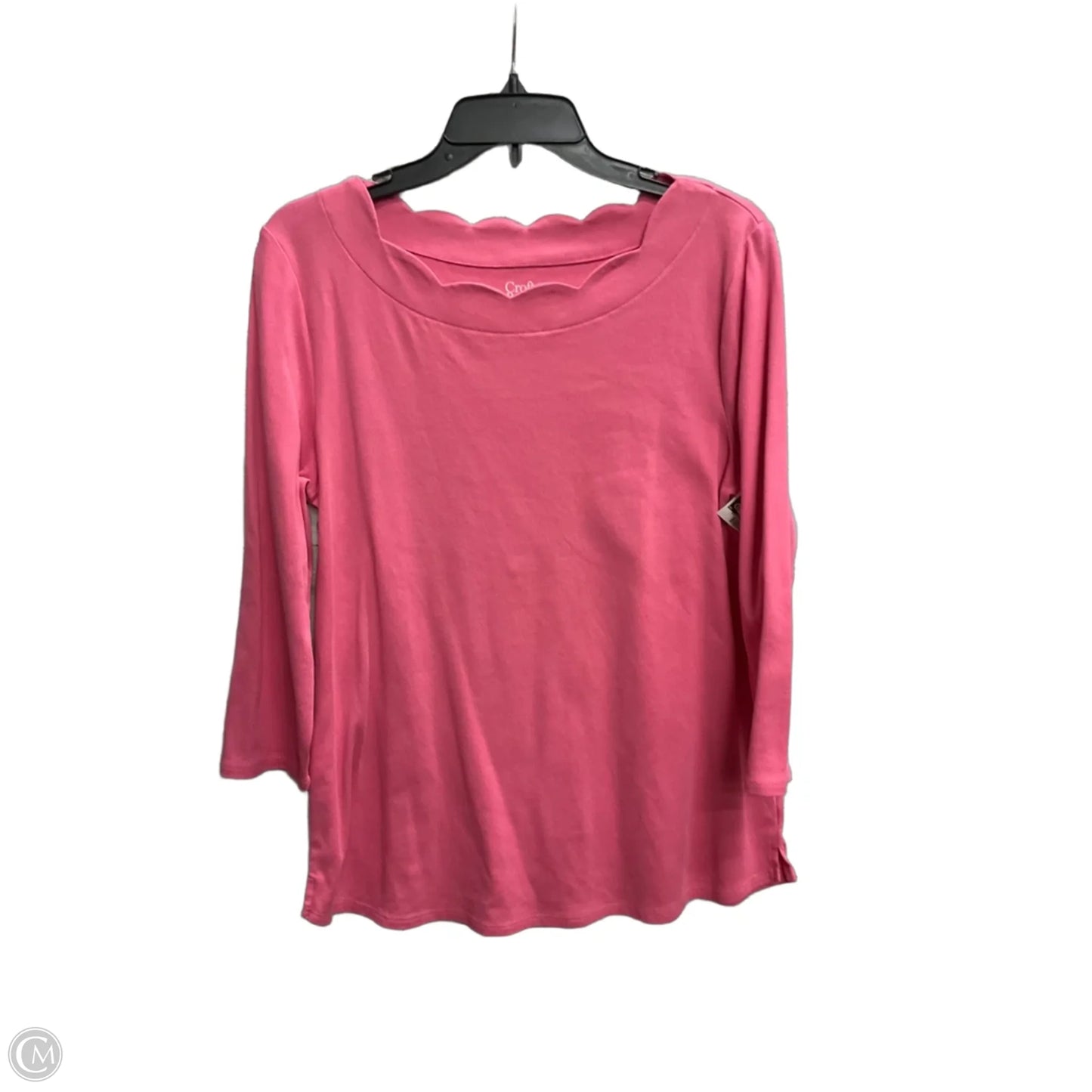 Top 3/4 Sleeve By Croft And Barrow In Pink, Size: M