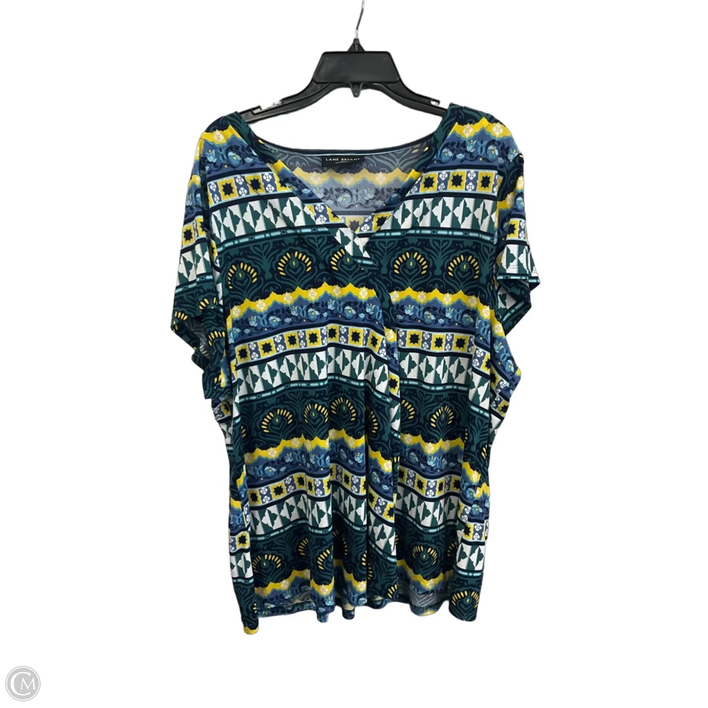 Top Short Sleeve By Lane Bryant In Geometric Pattern, Size: 24
