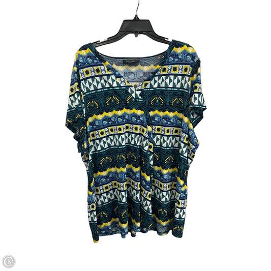 Top Short Sleeve By Lane Bryant In Geometric Pattern, Size: 24