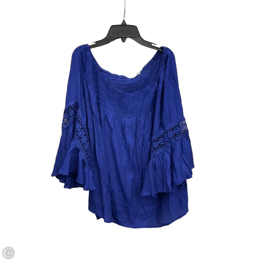 Top 3/4 Sleeve By Cato In Blue, Size: Xl