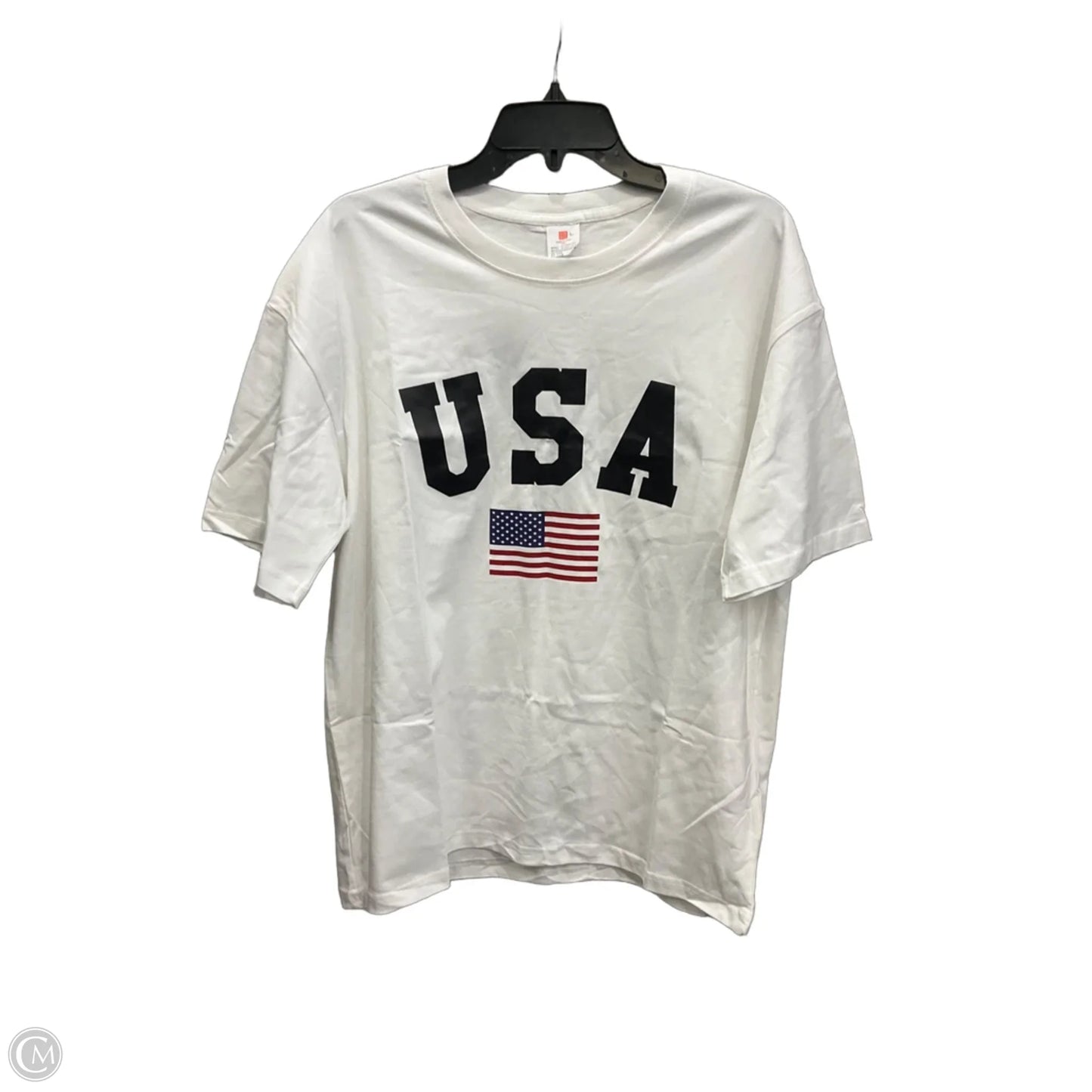 Top Short Sleeve By Clothes Mentor In White, Size: L