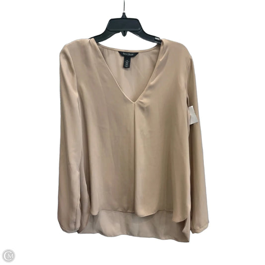 Top Long Sleeve By White House Black Market In Tan, Size: M