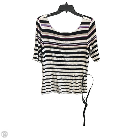 Top Short Sleeve By White House Black Market In Striped Pattern, Size: M