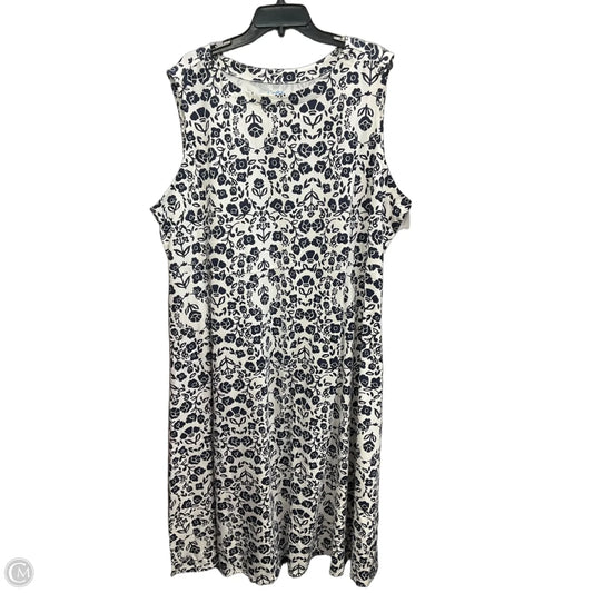 Dress Casual Maxi By Croft And Barrow In Blue & White, Size: 3x