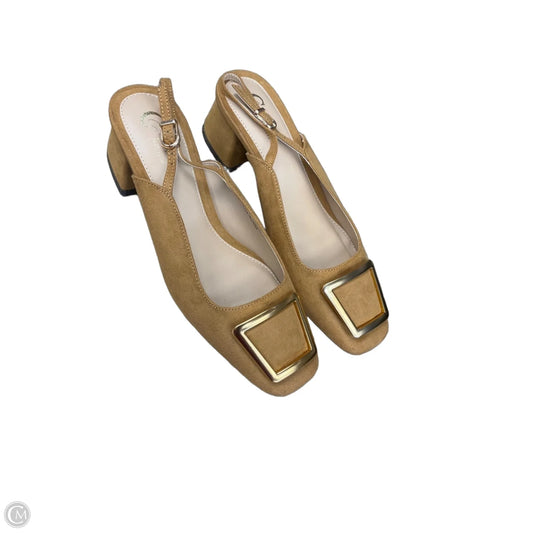 Shoes Heels Block By Clothes Mentor In Tan, Size: 7.5