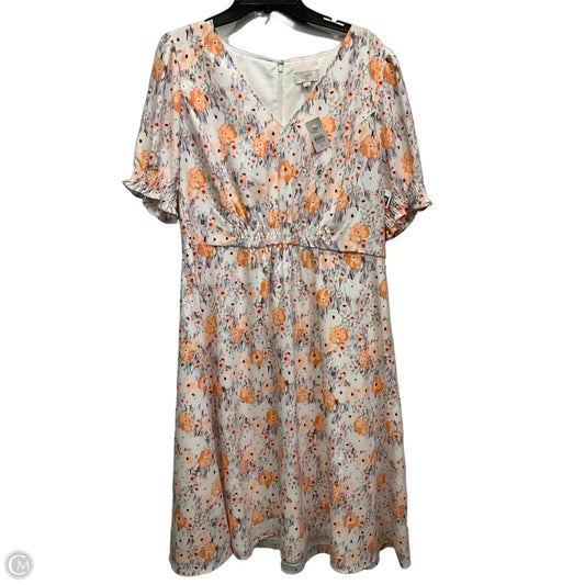 Dress Casual Midi By Loft In Floral Print, Size: Xl