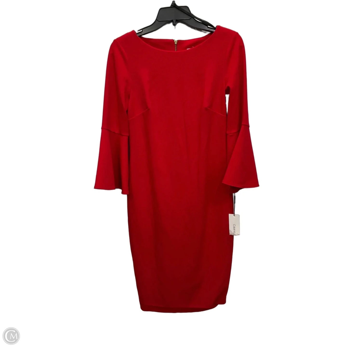 Dress Casual Midi By Calvin Klein In Red, Size: S