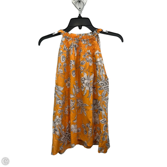 Top Sleeveless By Ann Taylor In Orange, Size: S
