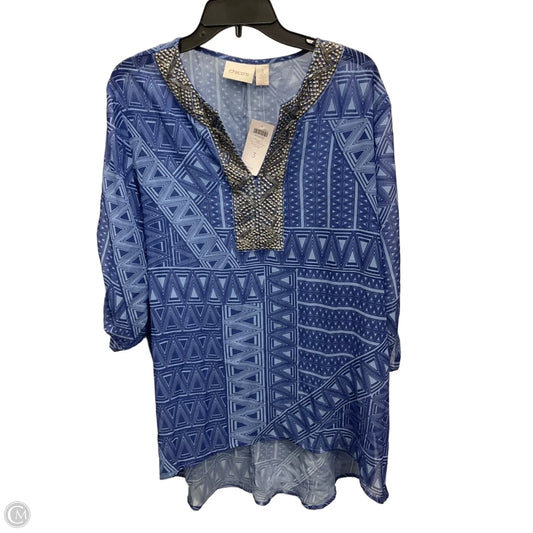Top 3/4 Sleeve By Chicos In Blue, Size: Xl