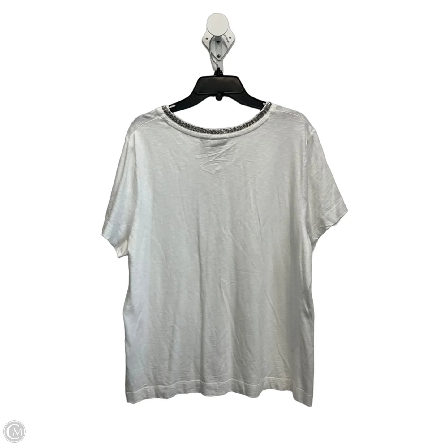 Top Short Sleeve By Chicos In White, Size: Xl