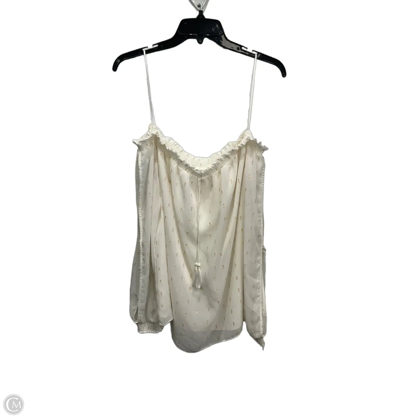 Top Long Sleeve By Guess In Ivory, Size: M