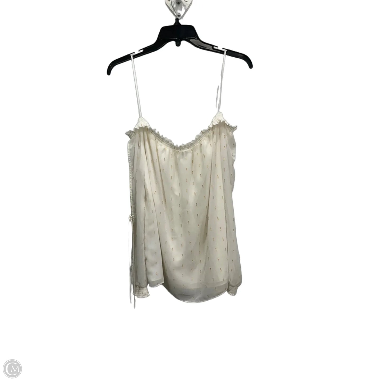 Top Long Sleeve By Guess In Ivory, Size: M