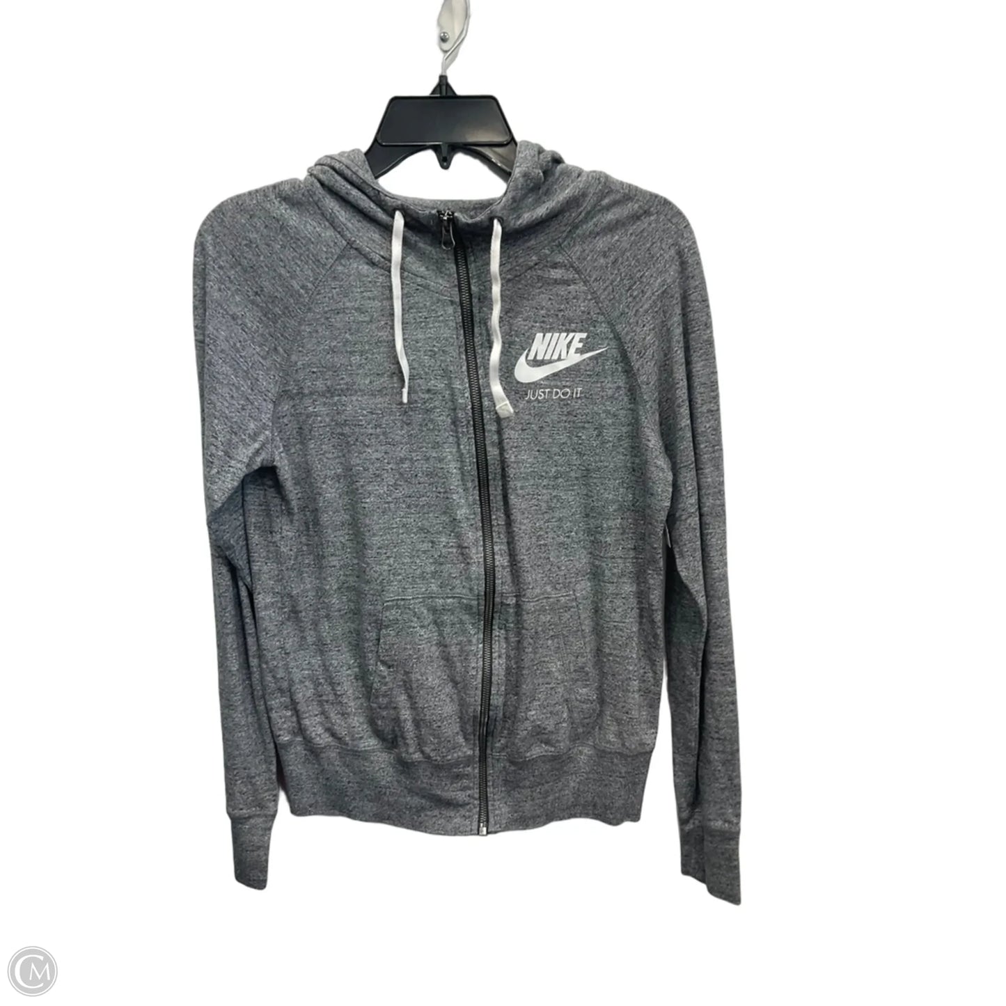 Athletic Jacket By Nike In Grey, Size: Sp