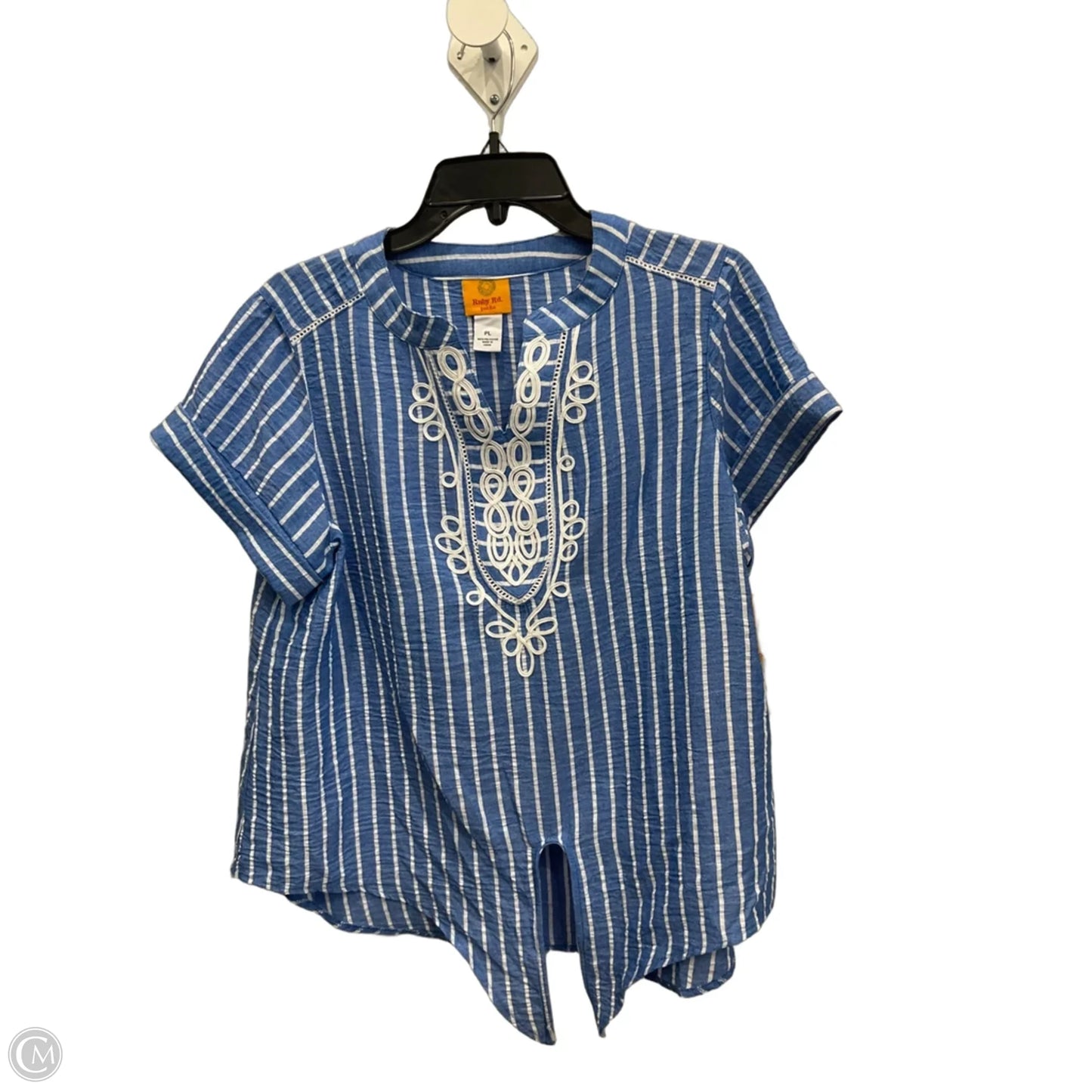 Top Short Sleeve By Ruby Rd In Striped Pattern, Size: Lp
