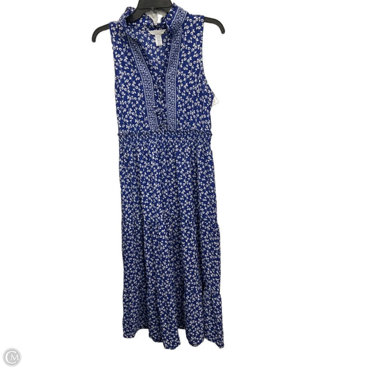 Dress Casual Maxi By London Times In Blue & White, Size: Mp