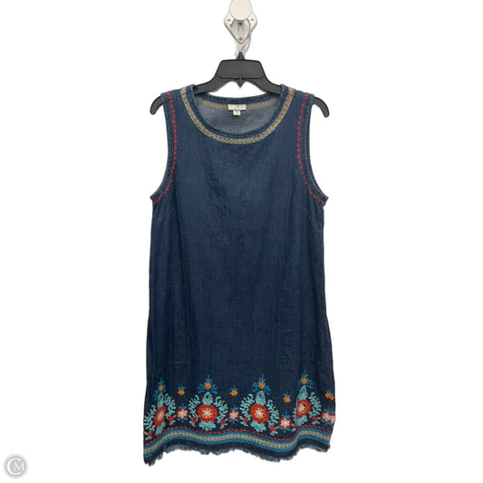 Dress Casual Midi By J. Jill In Blue Denim, Size: M