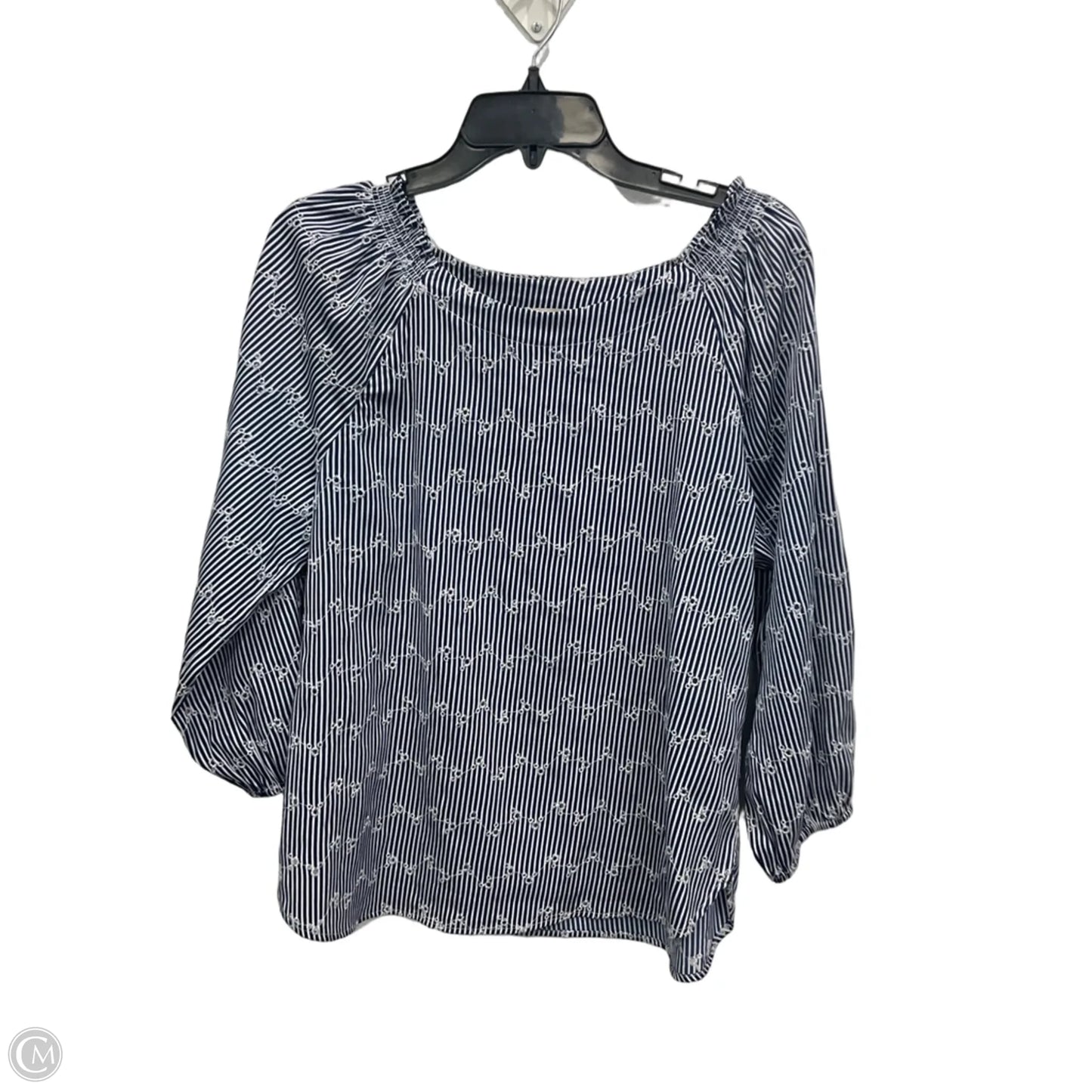Top 3/4 Sleeve By Loft In Striped Pattern, Size: M
