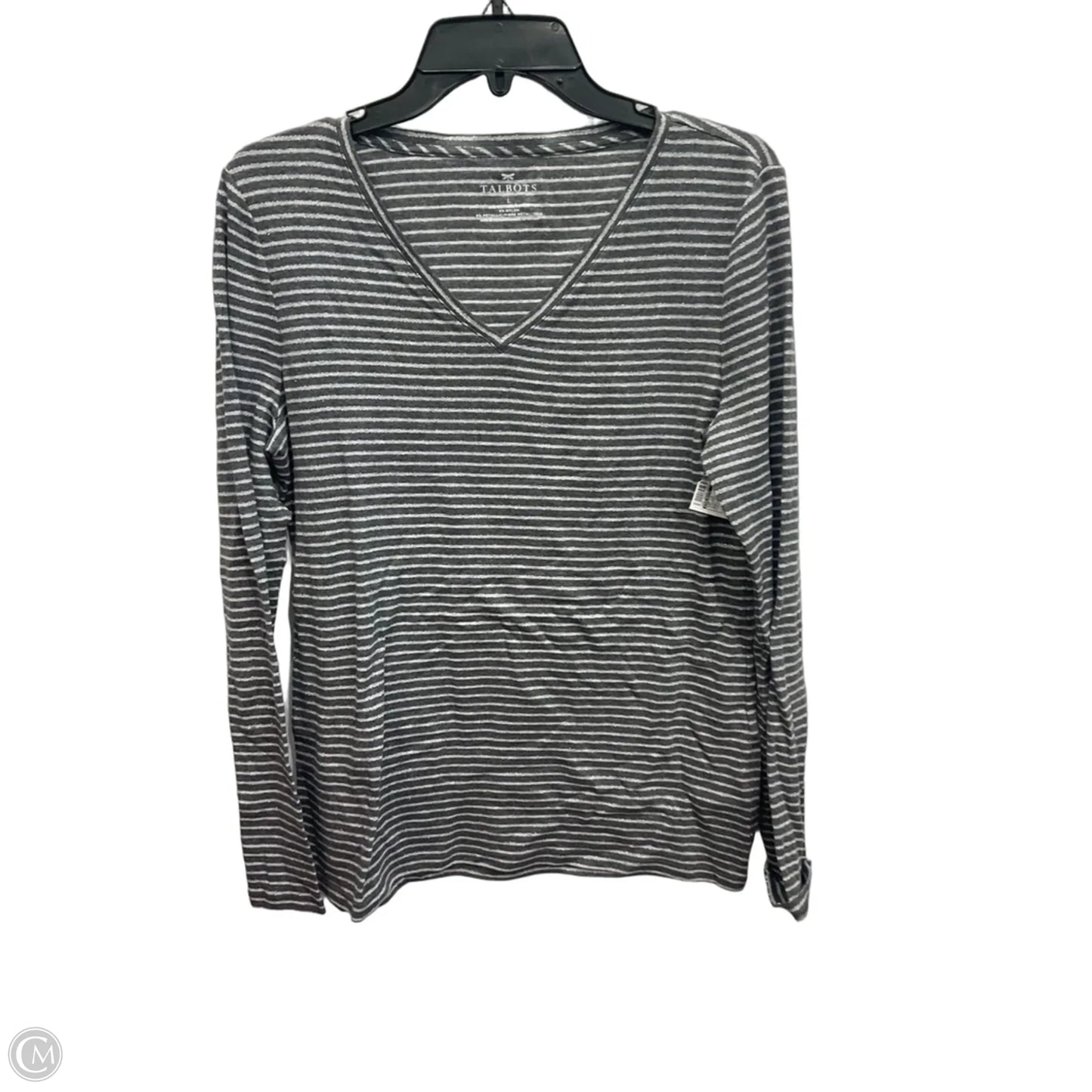 Top Long Sleeve By Talbots In Striped Pattern, Size: L