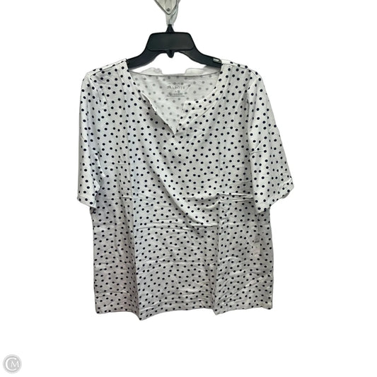 Top Short Sleeve By Talbots In Polkadot Pattern, Size: Xl