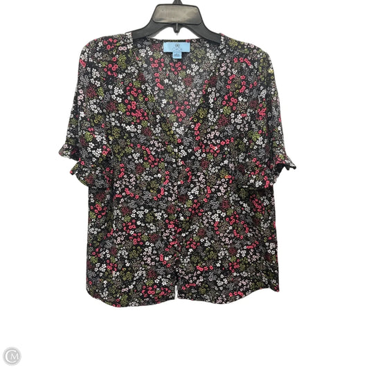 Top Short Sleeve By Cece In Floral Print, Size: L
