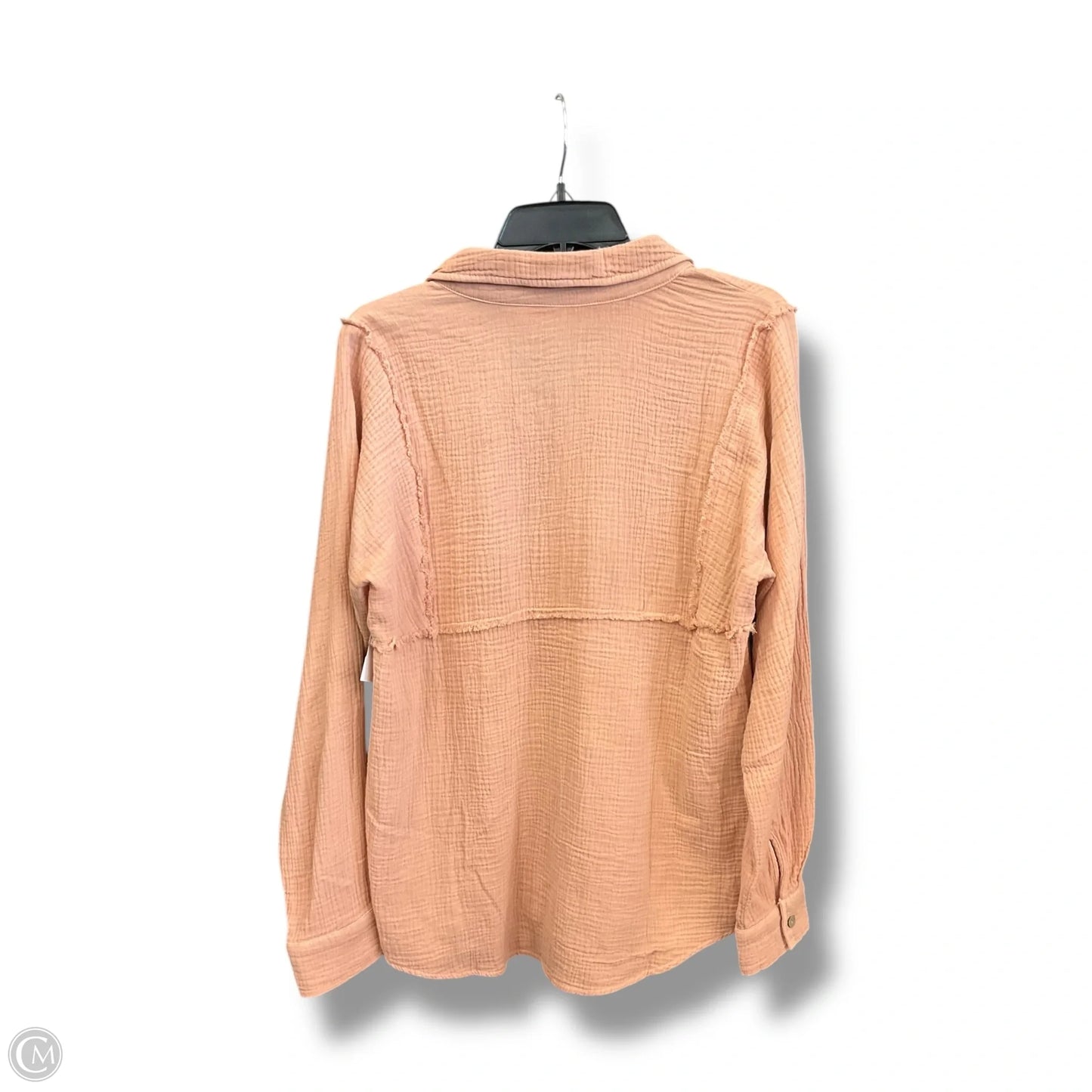 Blouse Long Sleeve By Peace Love World In Peach, Size: S