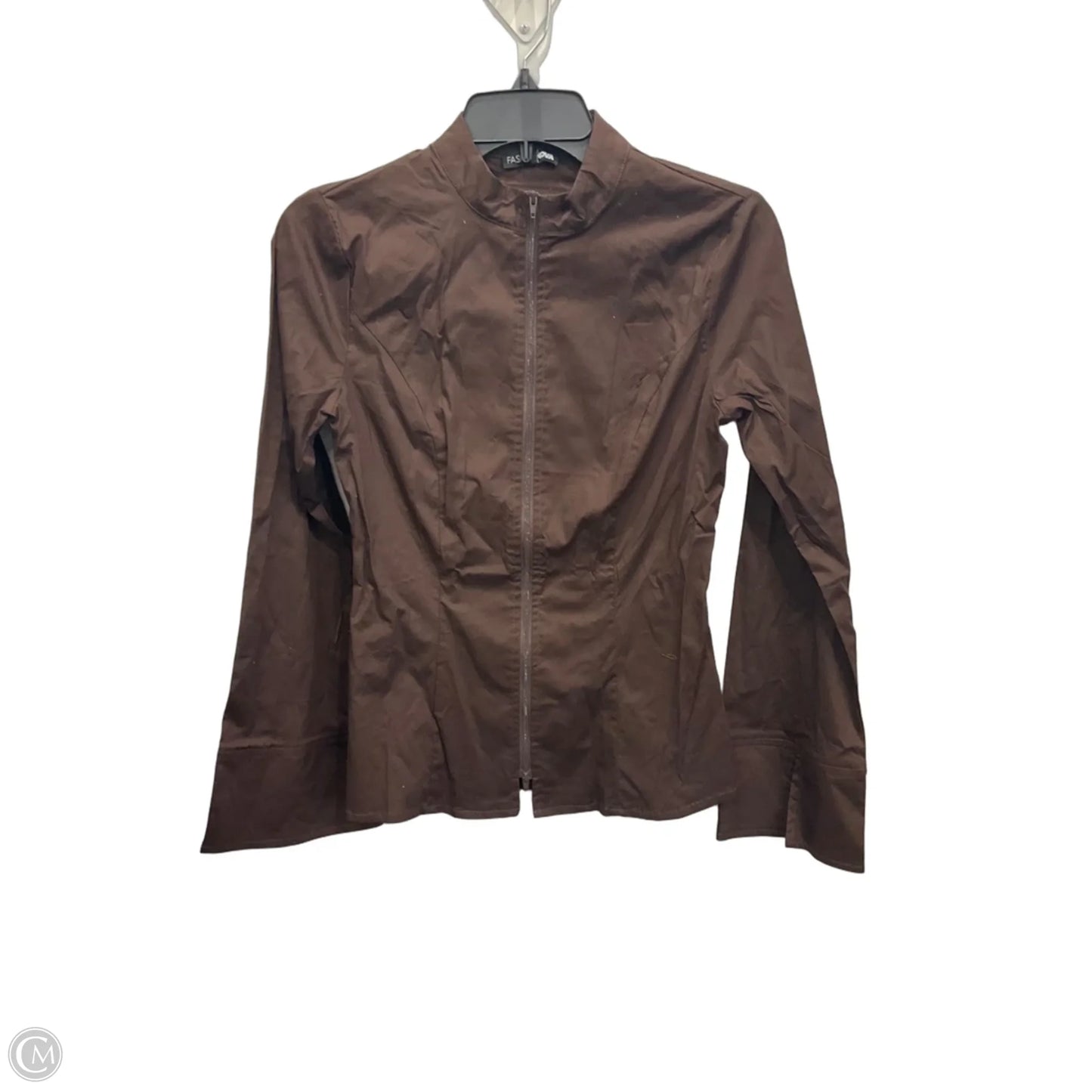 Jacket Shirt By Fashion Nova In Brown, Size: S