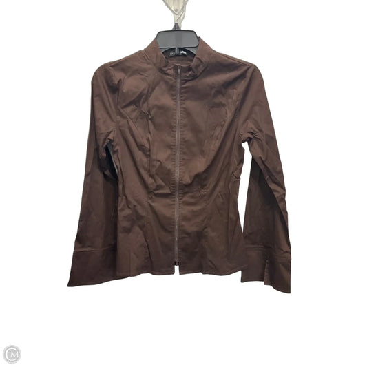 Jacket Shirt By Fashion Nova In Brown, Size: S