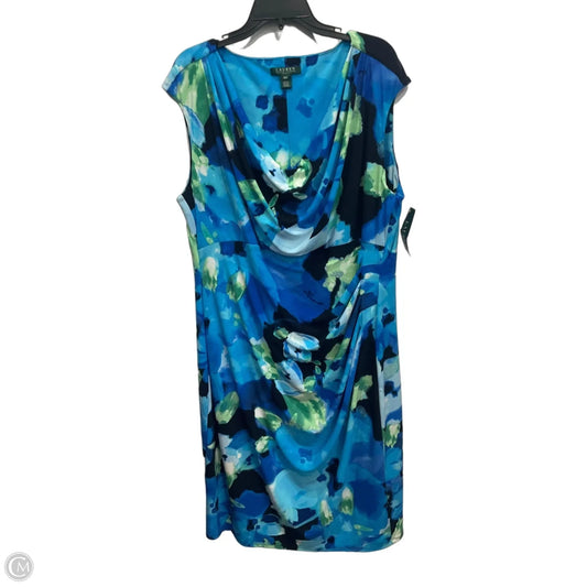 Dress Casual Midi By Lauren By Ralph Lauren In Blue, Size: Xl