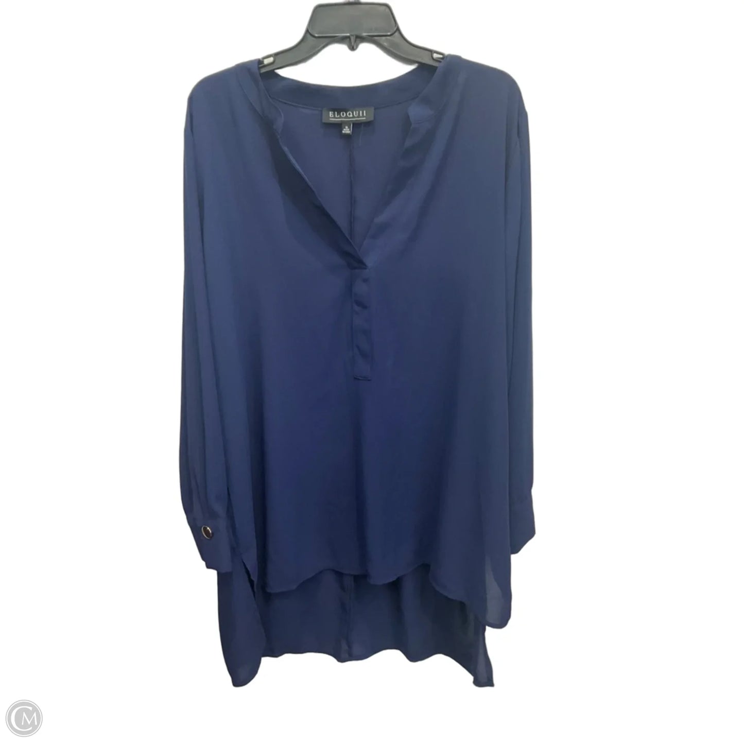 Top Long Sleeve By Eloquii In Navy, Size: Xl