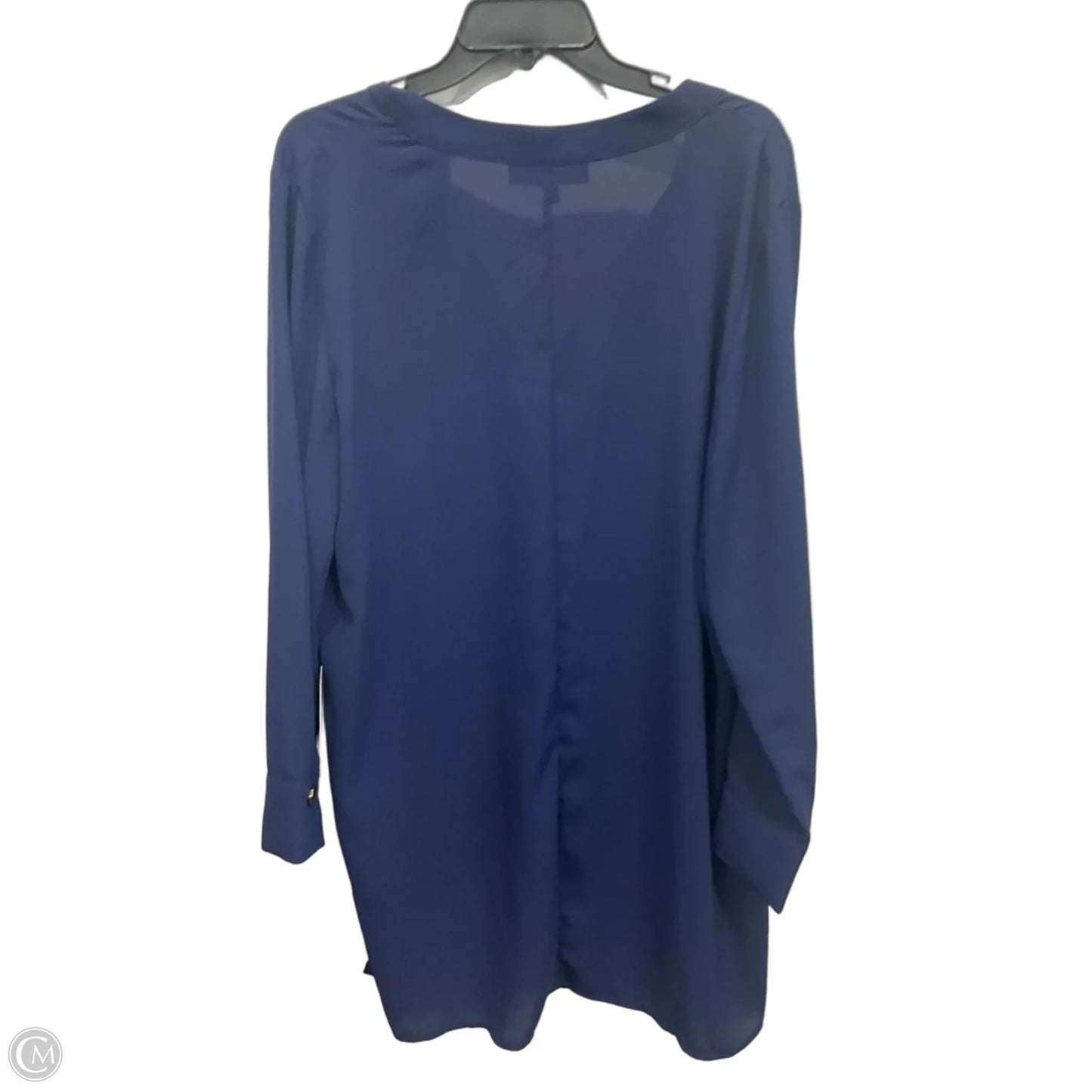 Top Long Sleeve By Eloquii In Navy, Size: Xl