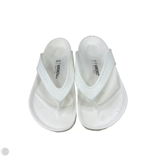 Sandals Flip Flops By Birkenstock In White, Size: 10