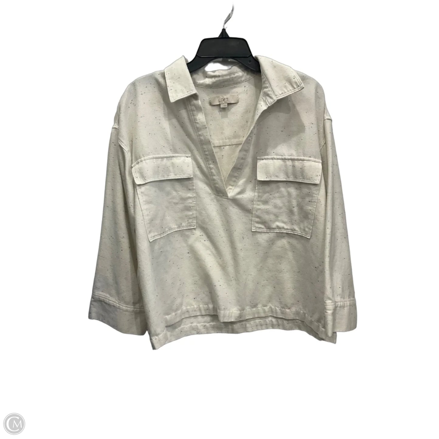 Top 3/4 Sleeve By Loft In White, Size: L