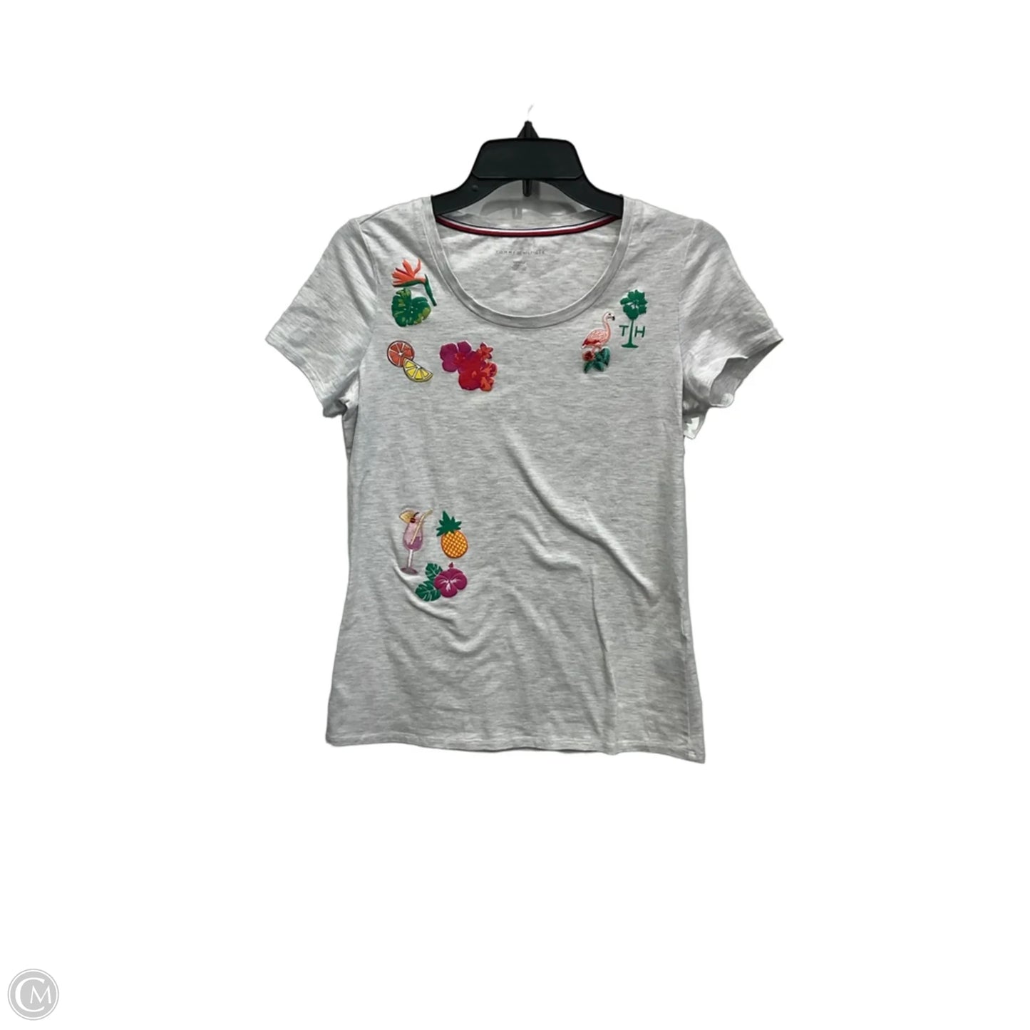 Top Short Sleeve By Tommy Hilfiger In Grey, Size: Xs