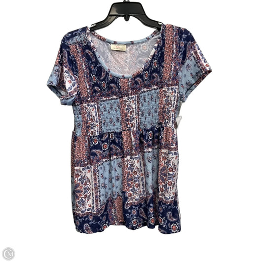Top Short Sleeve By Bobbie Brooks In Multi-colored, Size: M