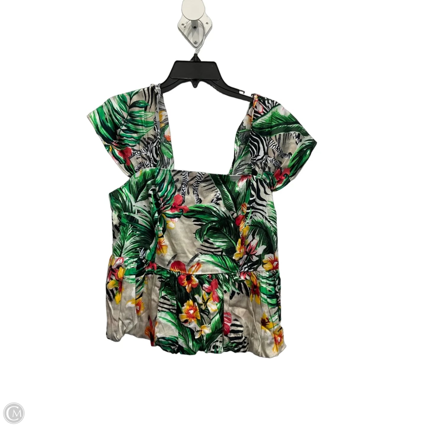 Top Short Sleeve By Clothes Mentor In Floral Print, Size: M
