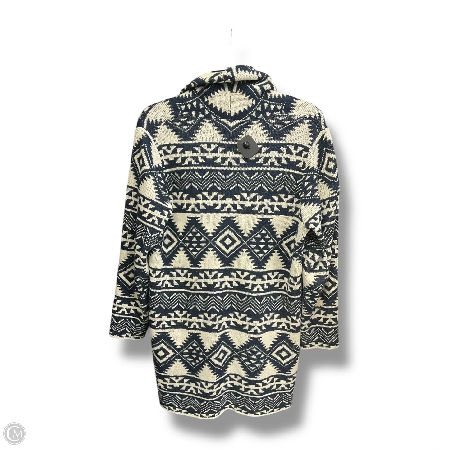 Cardigan By Chaps In Blue & White, Size: M