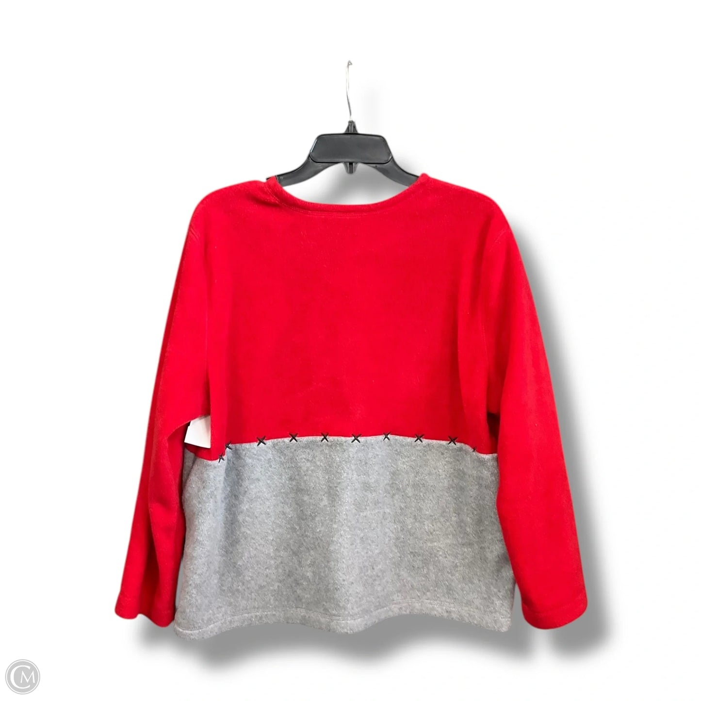 Jacket Fleece By Clothes Mentor In Grey & Red, Size: Lp