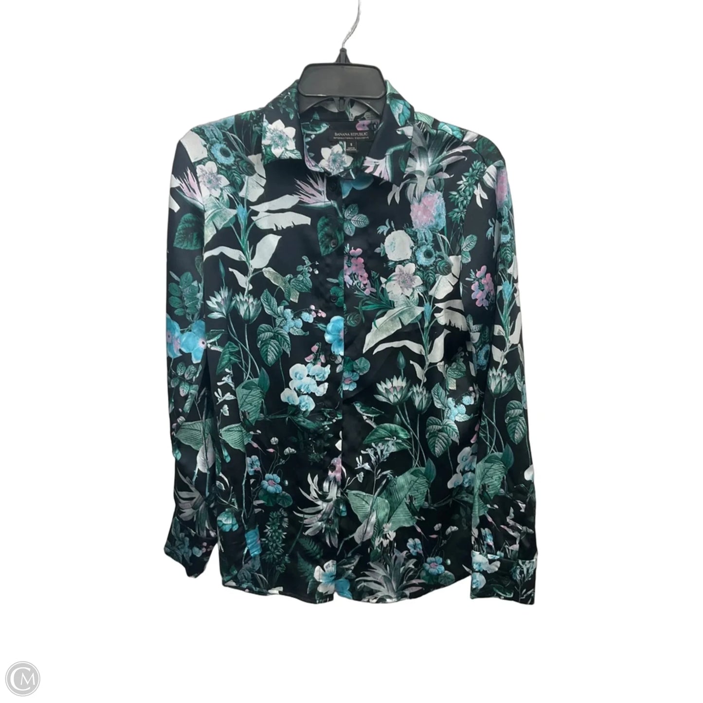 Blouse Long Sleeve By Banana Republic In Floral Print, Size: S