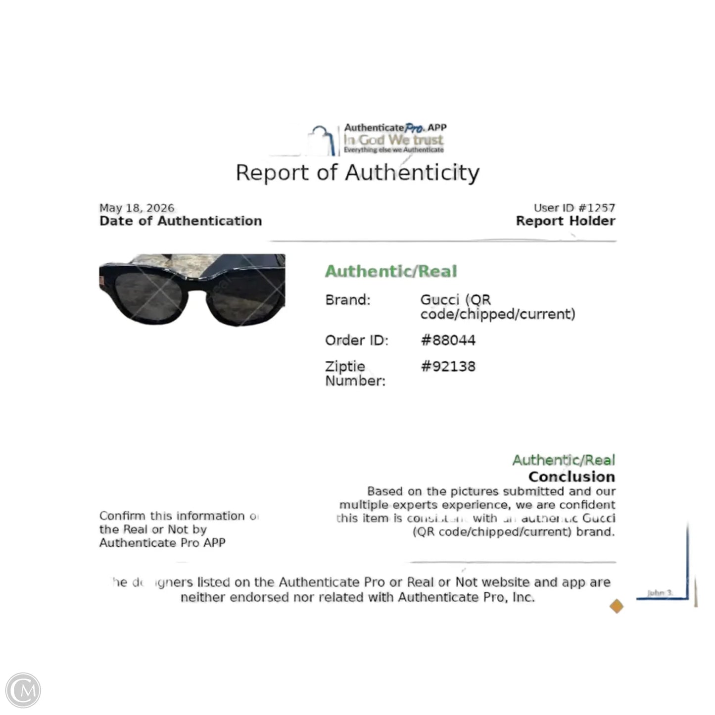 Sunglasses Luxury Designer By Gucci
