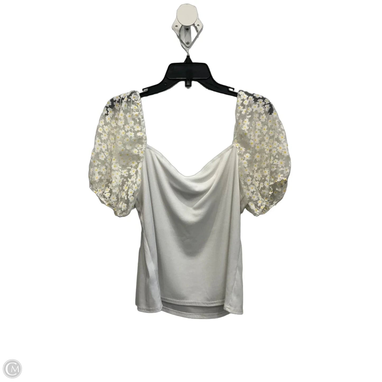 Top Short Sleeve By New Look In White, Size: L