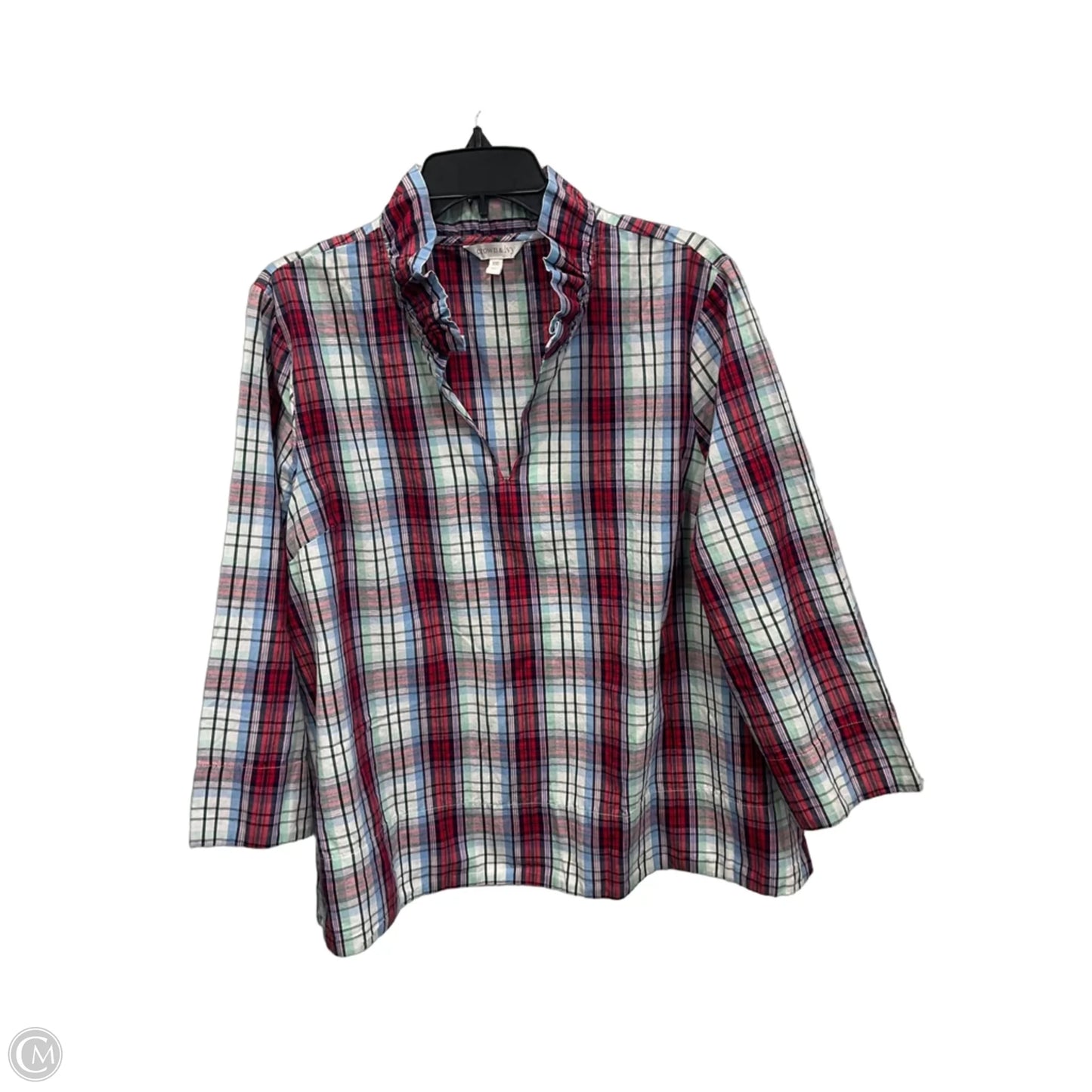 Top 3/4 Sleeve By Crown And Ivy In Striped Pattern, Size: Xxl