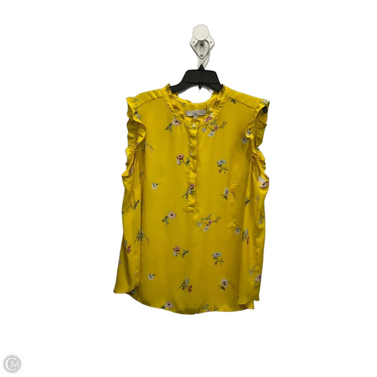 Top Sleeveless By Loft In Yellow, Size: Xl