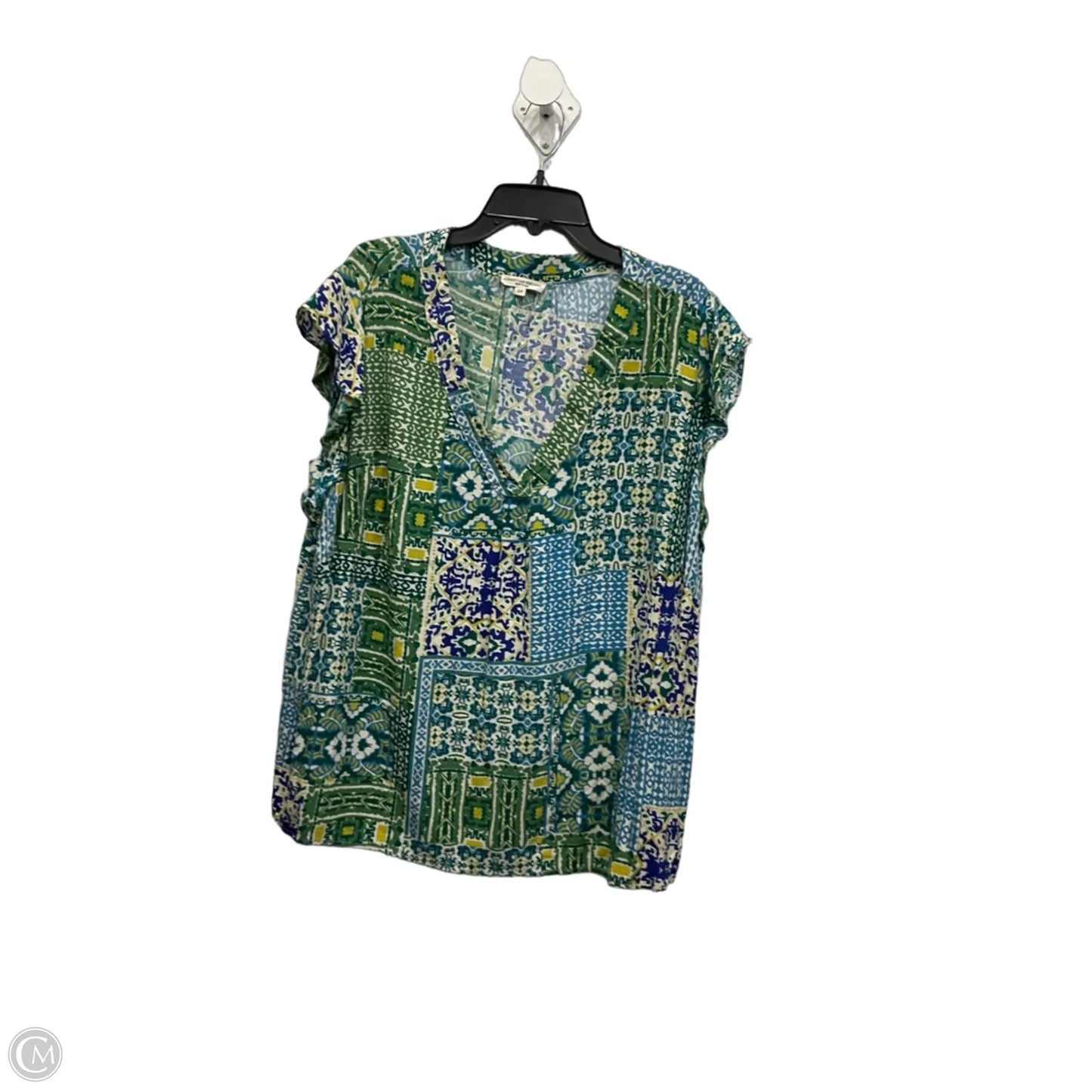 Top Sleeveless By Christian Siriano In Blue & Green, Size: 2x
