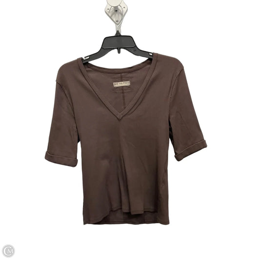 Top Short Sleeve By We The Free In Brown, Size: Xl