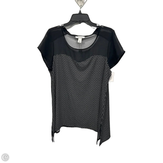 Top Short Sleeve By White House Black Market In Black & White, Size: L