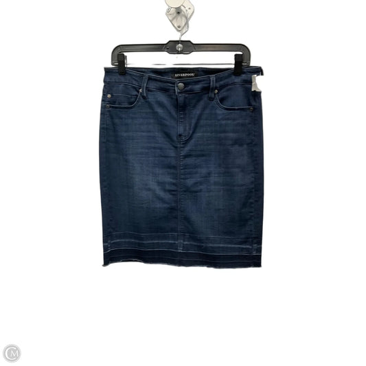 Skirt Midi By Liverpool In Blue Denim, Size: 10