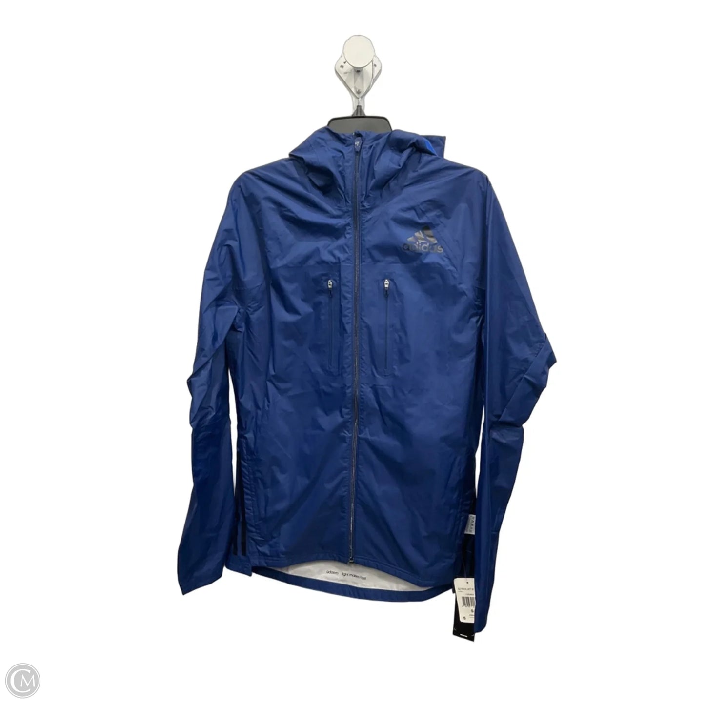 Jacket Windbreaker By Adidas In Blue, Size: S