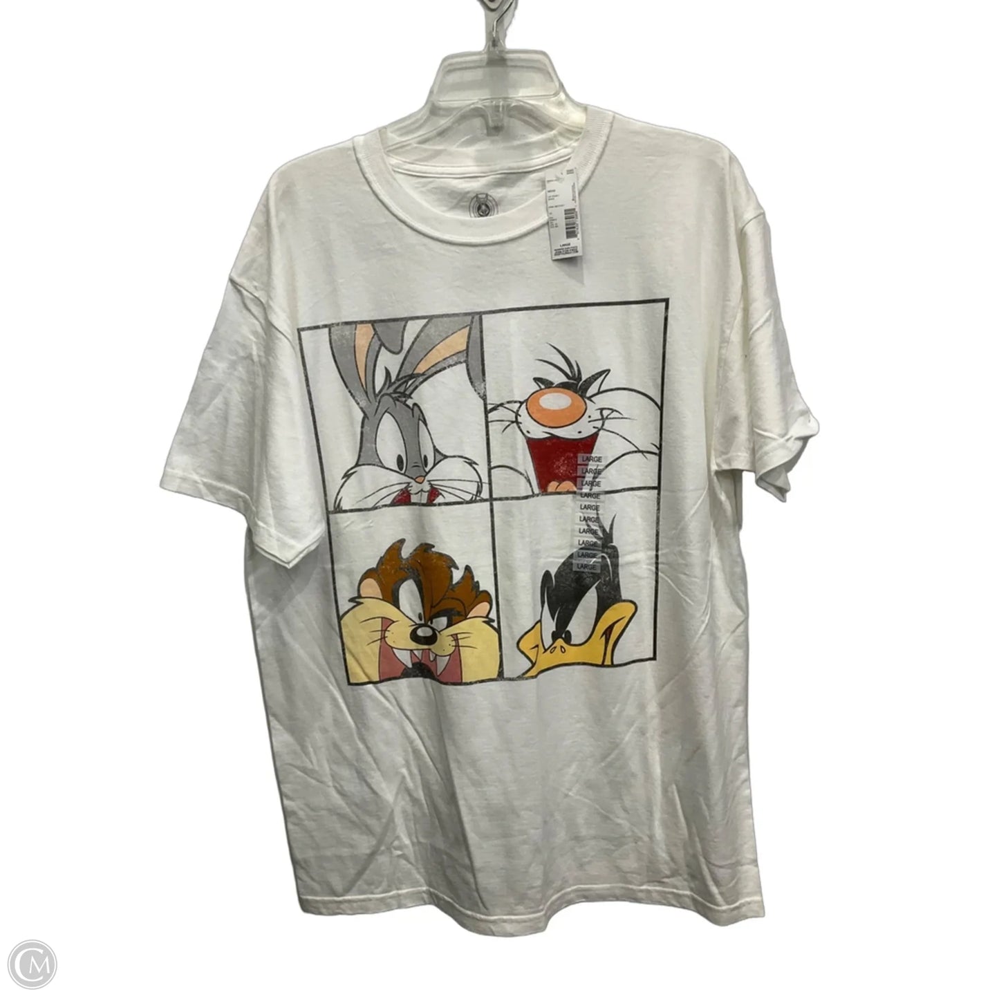 Top Short Sleeve By Clothes Mentor In White, Size: L