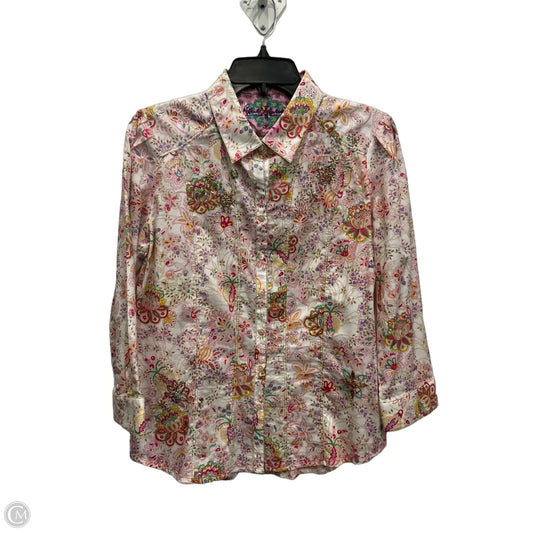 Blouse Long Sleeve By Clothes Mentor In Multi-colored, Size: M