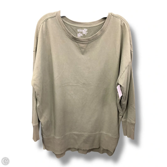 Top Long Sleeve By Terra & Sky In Green, Size: 1x